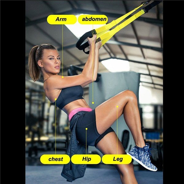 Universal workout straps set Pro 3 FA008 black-yellow