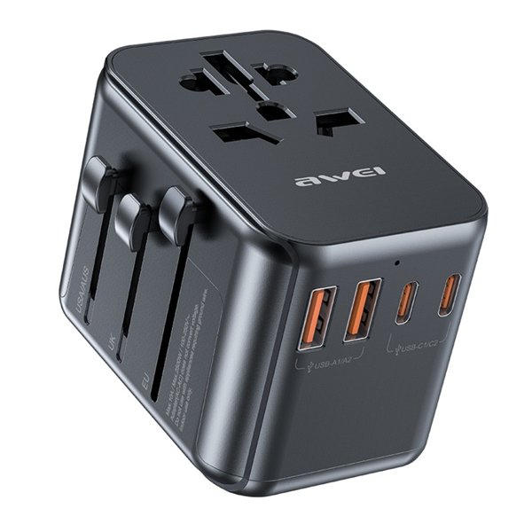 Universal Travel Charger Awei C-39 35W GaN 2xUSB-A/3xUSB-C black