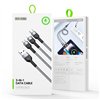 USB kabelis DUZZONA A3 3in1 microUSB-Lightning-Type-C 1.2m pilkas
