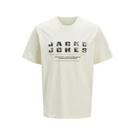 Men’s Short Sleeve T-Shirt Jack & Jones JCORECHARGE FRONT BRANDING TEE CREW NECK 12274716 White