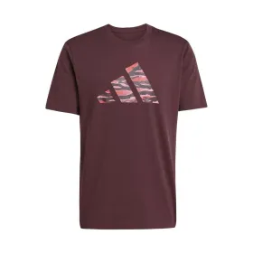 Men’s Short Sleeve T-Shirt Adidas M C CAMO LOGO T JI6769 Maroon