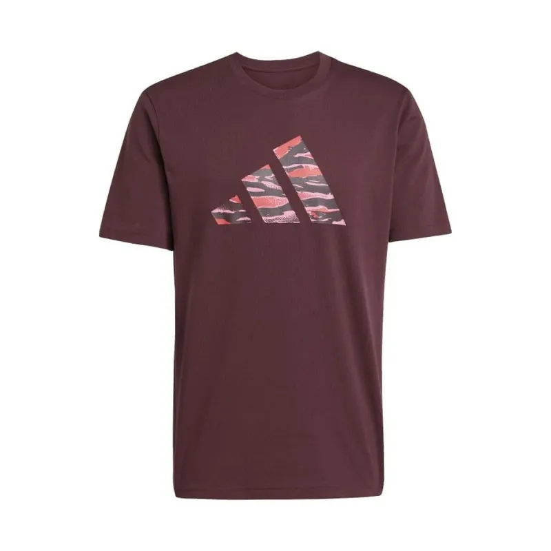 Men’s Short Sleeve T-Shirt Adidas M C CAMO LOGO T JI6769 Maroon