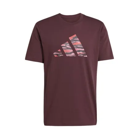 Men’s Short Sleeve T-Shirt Adidas M C CAMO LOGO T JI6769 Maroon