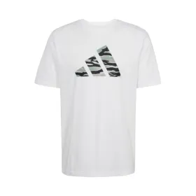 Men’s Short Sleeve T-Shirt Adidas M C CAMO LOGO T JI6770 White