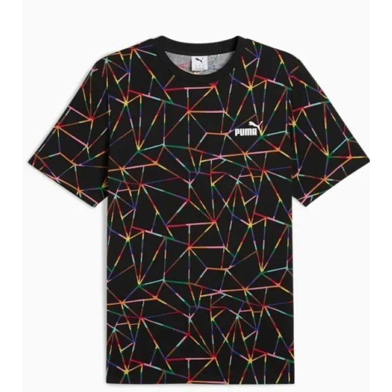 Men’s Short Sleeve T-Shirt Puma LOVE UNITED AOP Tee Black