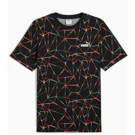 Men’s Short Sleeve T-Shirt Puma LOVE UNITED AOP Tee Black