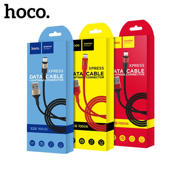 USB cable Hoco X26 Lightning 1.0m black-gold