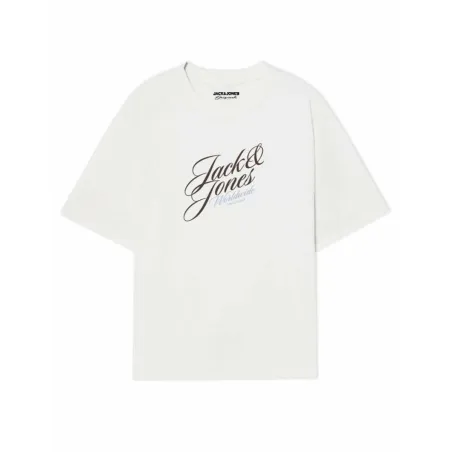 Vīriešu Krekls ar Īsām Piedurknēm Jack & Jones JORINWOOD TEE SS CREW NECK FST 12284732 Balts
