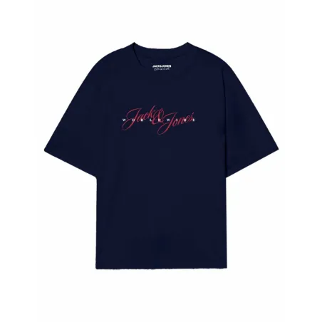 Vīriešu Krekls ar Īsām Piedurknēm Jack & Jones JORINWOOD TEE SS CREW NECK FST 12284732 Tumši Zils