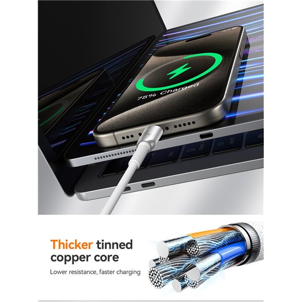 USB cable Joyroom S-A51 USB-C to Lightning 30W 1.2m light gray