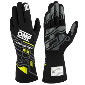 Karting Gloves OMP MY2025 Geltona Juoda FIA 8856-2018