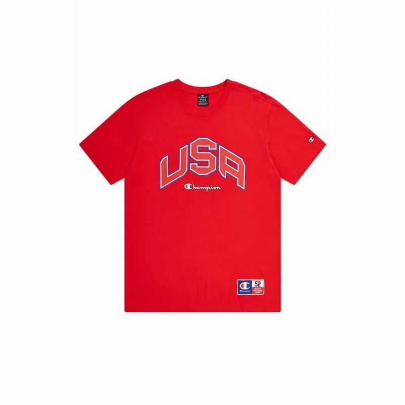 Men’s Short Sleeve T-Shirt Champion Crewneck Red