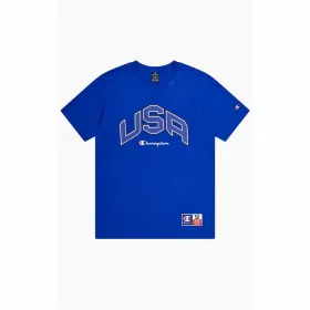 Vīriešu Krekls ar Īsām Piedurknēm Champion Crewneck Zils