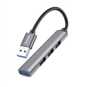 USB hub Hoco HB26 4-in-1 adapter USB-A to 1xUSB3.0 + 3xUSB2.0 grey