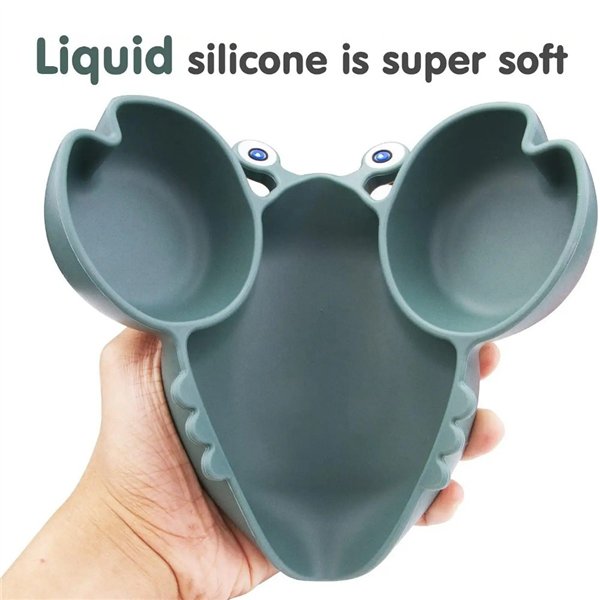 Children's silicone tableware set Reach Crab-9, blue