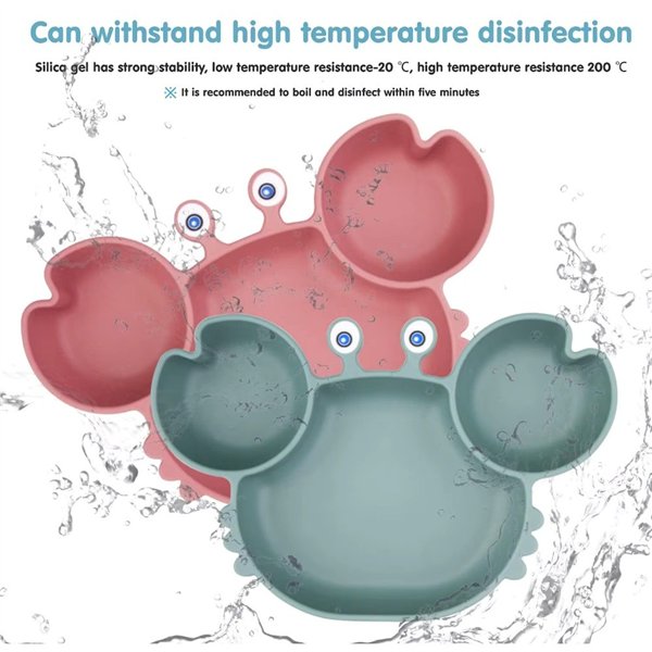 Children's silicone tableware set Reach Crab-9, blue