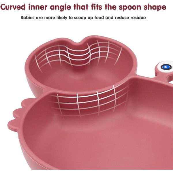 Children's silicone tableware set Reach Crab-9, pink