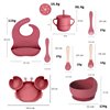 Children's silicone tableware set Reach Crab-9, pink