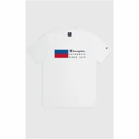 Vīriešu Krekls ar Īsām Piedurknēm Champion Crewneck Balts