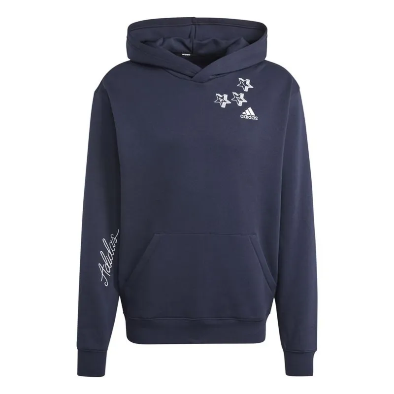 Men’s Hoodie Adidas Bl Fl Hd Q3 Fl Navy Blue