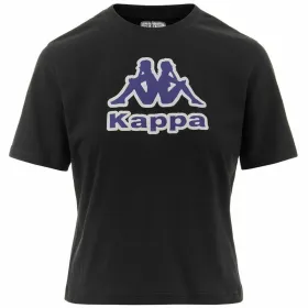 Sieviešu Krekls ar Īsām Piedurknēm Kappa Fabra Melns