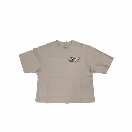 Women’s Short Sleeve T-Shirt Puma Puma Script Beige
