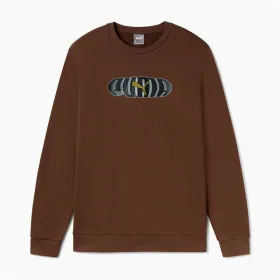 Men’s Sweatshirt without Hood Puma Essentials+ Graphic Crew Fl Hombre Brown