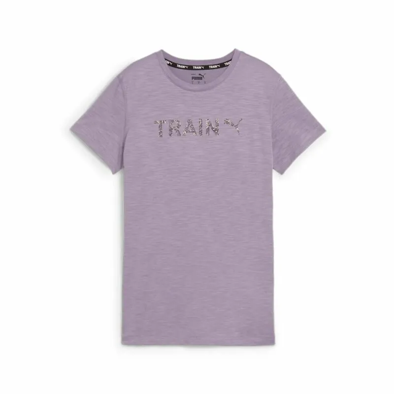 Moteriški marškinėliai su trumpomis rankovėmis Puma Graphic Train Levandos