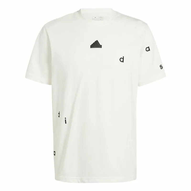 Vīriešu Krekls ar Īsām Piedurknēm Adidas Bl Sj Q1 Balts