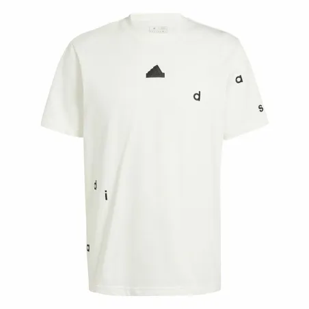 Vīriešu Krekls ar Īsām Piedurknēm Adidas Bl Sj Q1 Balts