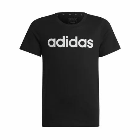 Krekls ar Īsām Piedurknēm Bērniem Adidas Essentils Logo Linear Melns