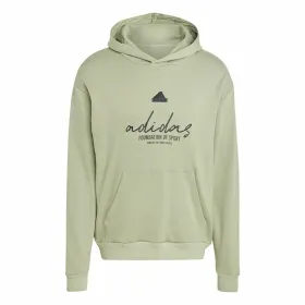 Men’s Hoodie Adidas Brand Love French Terry Hoodie Green Light Green