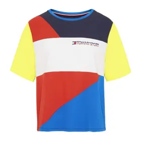 Sieviešu Krekls ar Īsām Piedurknēm Tommy Hilfiger Colour-Blocked Zils