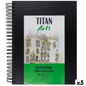 Sketchbook Titan Arts Black A4 50 Sheets (5 Units)