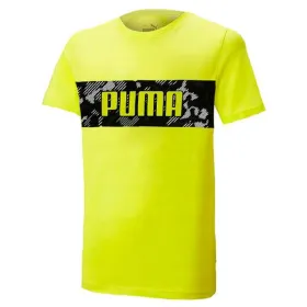 Child's Short Sleeve T-Shirt Puma 676285 40 Yellow (7-8 Years)