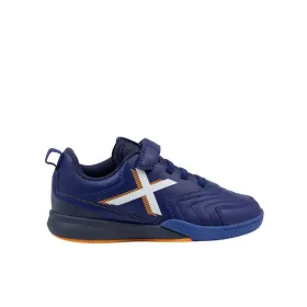 Children's Indoor Football Shoes Munich Rondito Kid Elastic Laces Blue