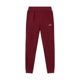 Ilgos sportinės kelnės Puma Ess+ Textured Foil Tamsiai raudona Moteris