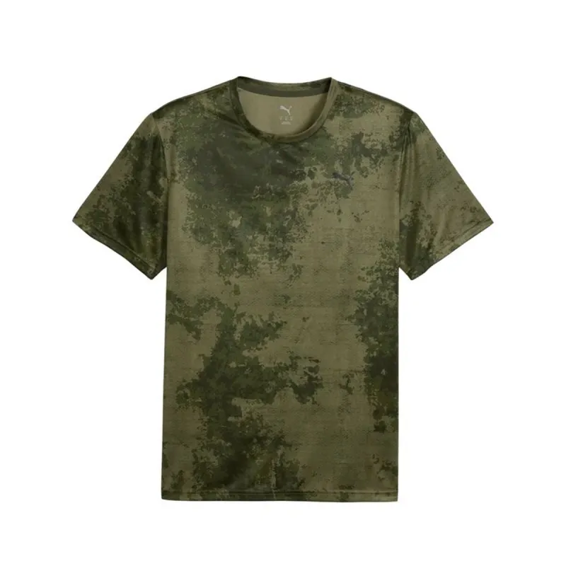Short-sleeve Sports T-shirt Puma Essentialsentials Aop Green