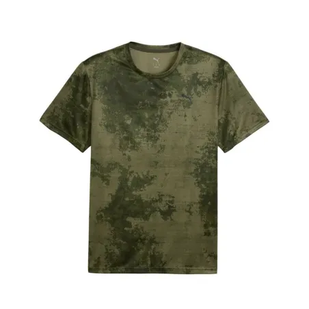 Short-sleeve Sports T-shirt Puma Essentialsentials Aop Green