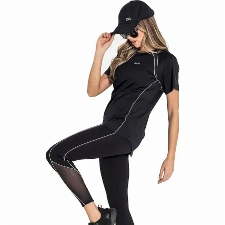 Women’s Short Sleeve T-Shirt Ditchil Avis Black Fitness