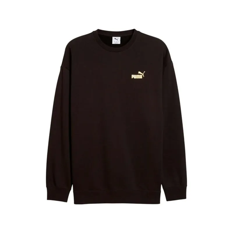 Men’s Sweatshirt without Hood Puma Maximal Metallic Relaxed Black