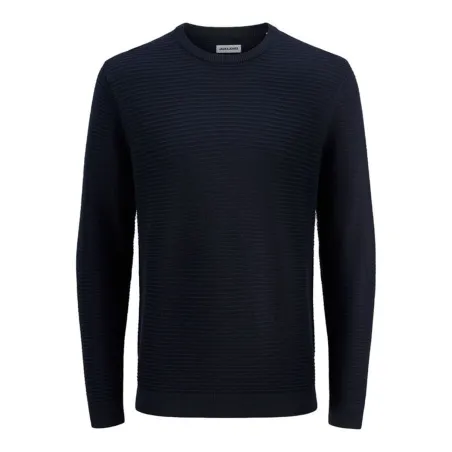 Men’s Sweatshirt without Hood Jack & Jones Jjotto Knit Crew Neck Sky Navy Blue