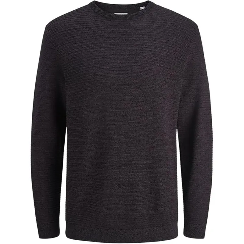 Men’s Sweatshirt without Hood Jack & Jones Jjotto Knit Crew Neck Black