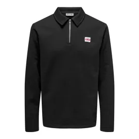 Men’s Sweatshirt without Hood Only & Sons Onsdawson Reg Halfzip Sweat Black