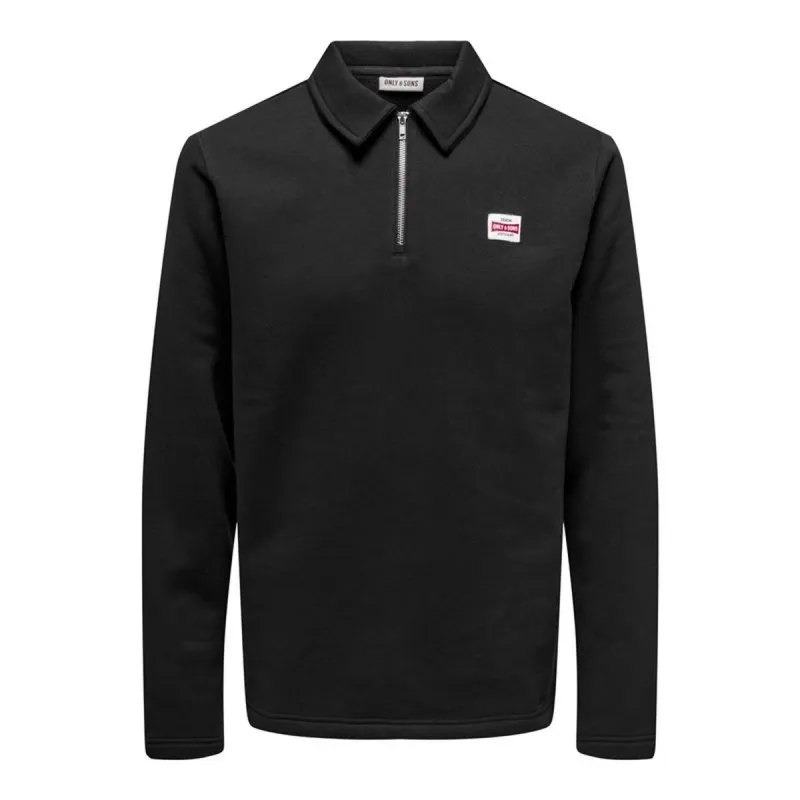 Men’s Sweatshirt without Hood Only & Sons Onsdawson Reg Halfzip Sweat Black