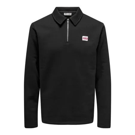 Men’s Sweatshirt without Hood Only & Sons Onsdawson Reg Halfzip Sweat Black