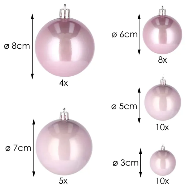 Christmas tree decoration Springos CA0145 4/5/6/7/8 cm 37 pcs.