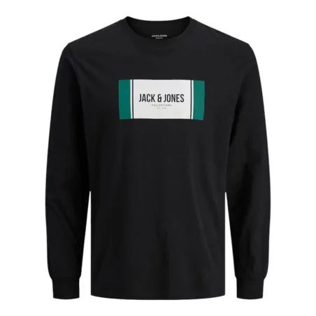 Vīriešu Krekls ar Garām Piedurknēm Jack & Jones Jjhayato Ls Crew Melns