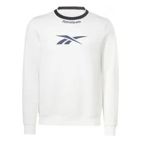 Men’s Sweatshirt without Hood Reebok Identity Arch Logo Fleece White
