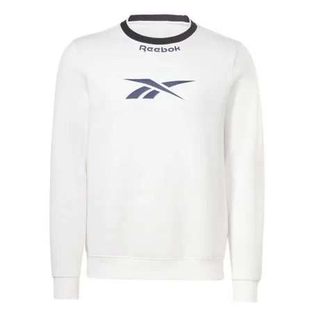 Men’s Sweatshirt without Hood Reebok Identity Arch Logo Fleece White